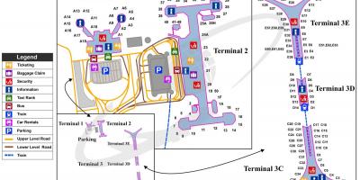 Pekingin kansainvälisen lentoaseman terminaalista 3 kartta