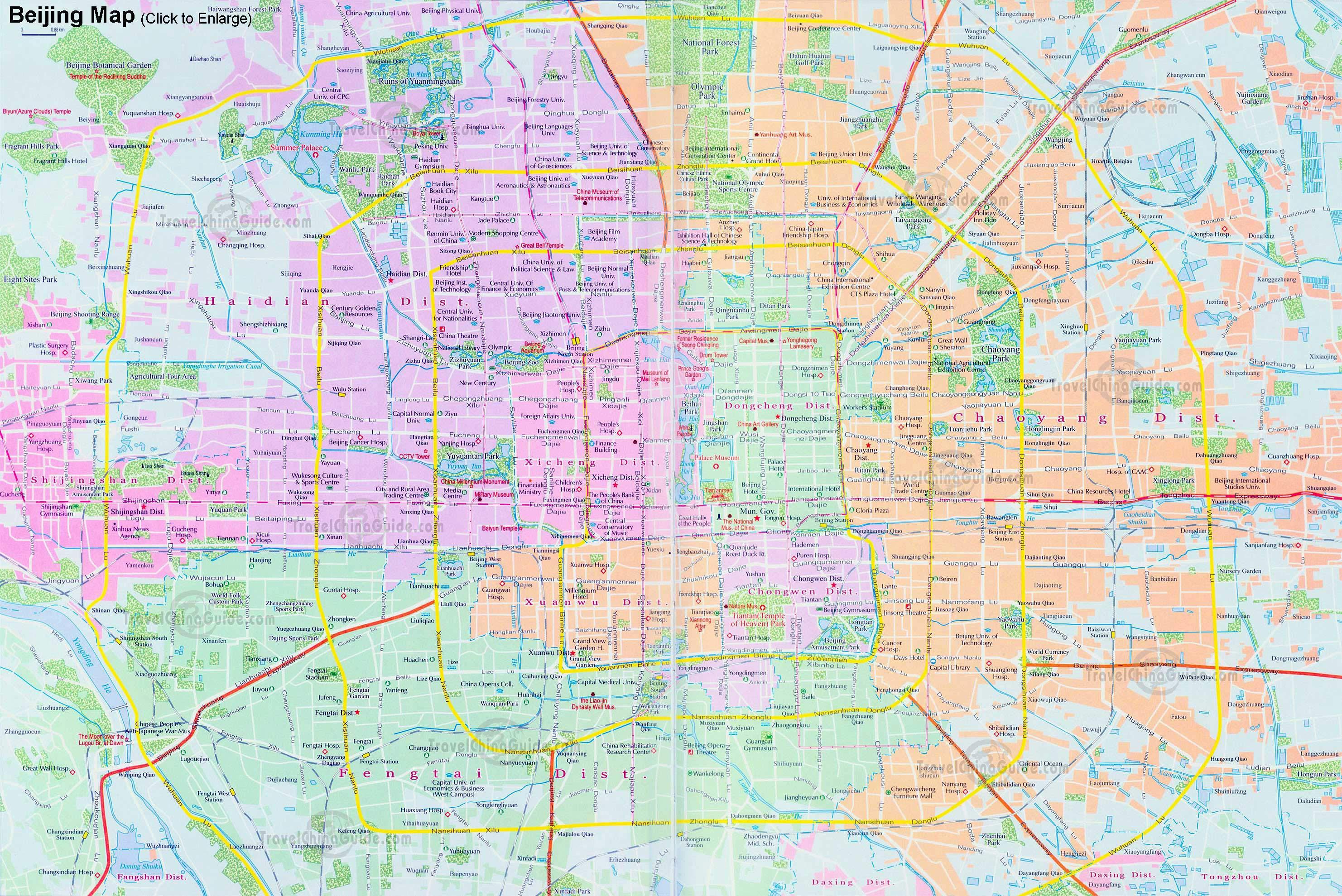 Pekingin street map - Kartta Beijing street (Kiina)