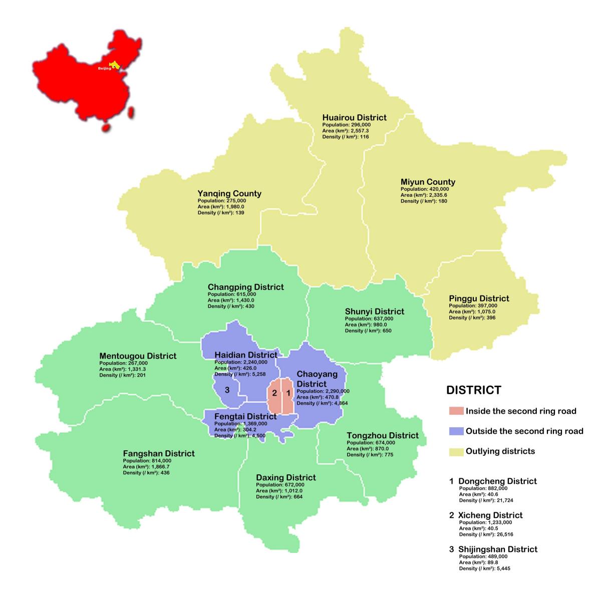 Pekingin lähistöllä kartta