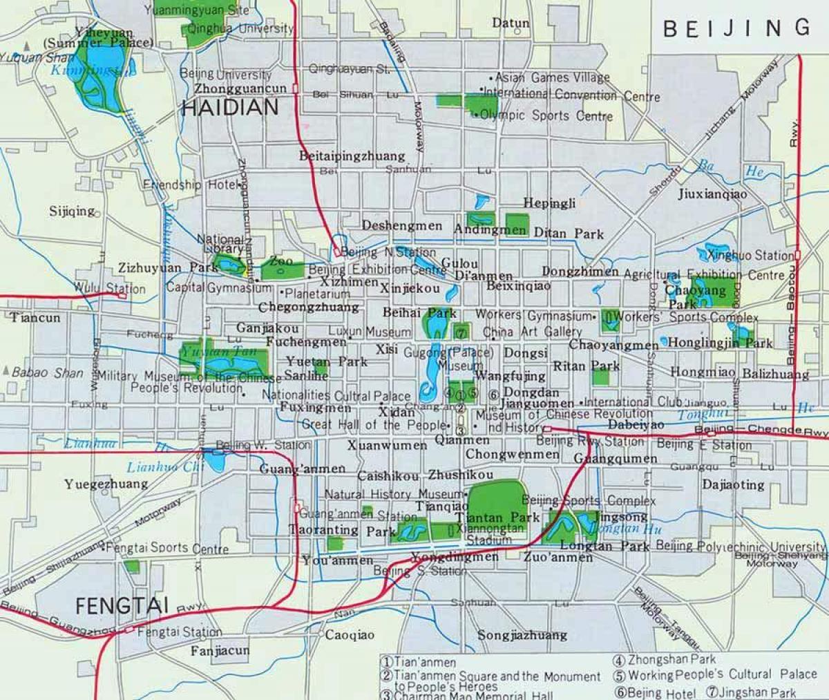 Pekingin city centre kartta