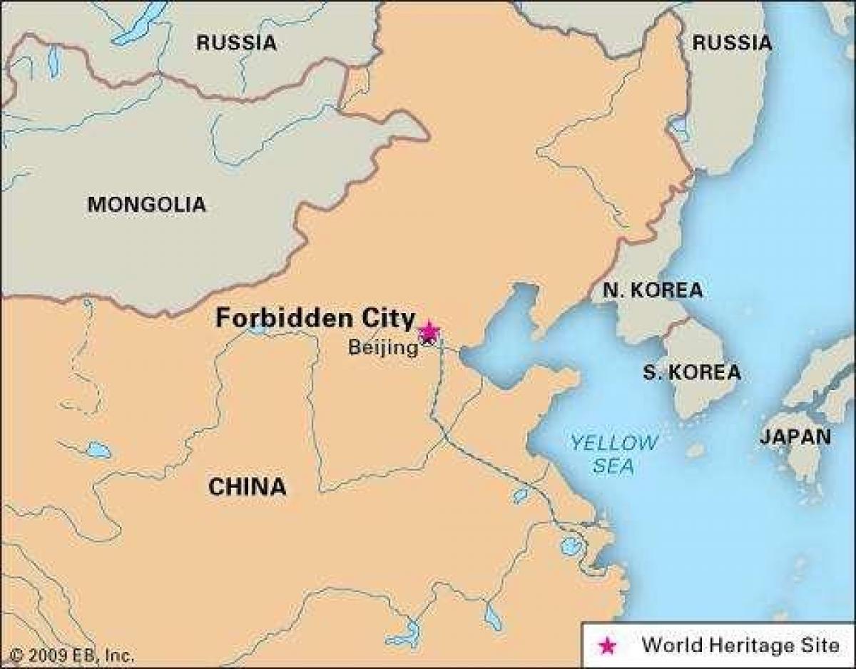 kielletty kaupunki, Kiina kartta