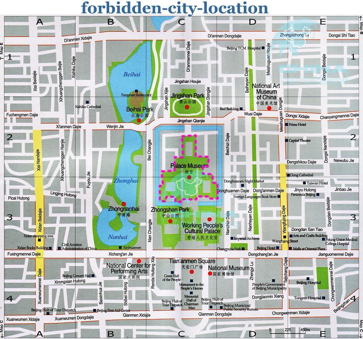 kartta kielletty kaupunki yksityiskohtainen kartta