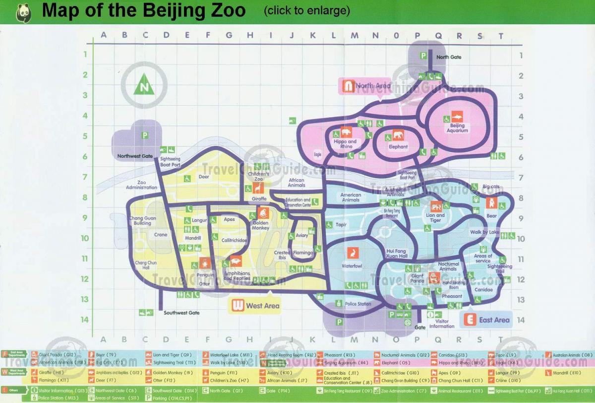 kartta Pekingin eläintarha