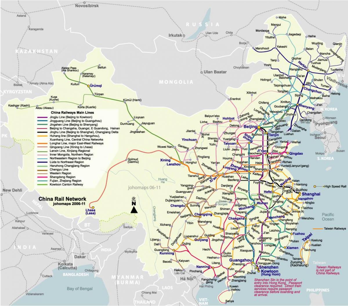 Beijing railway kartta
