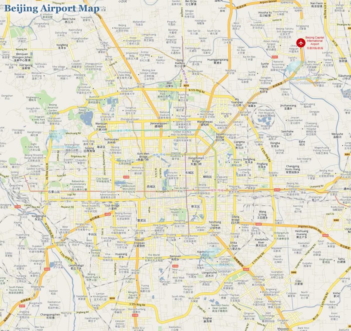 Beijing capital airport kartta