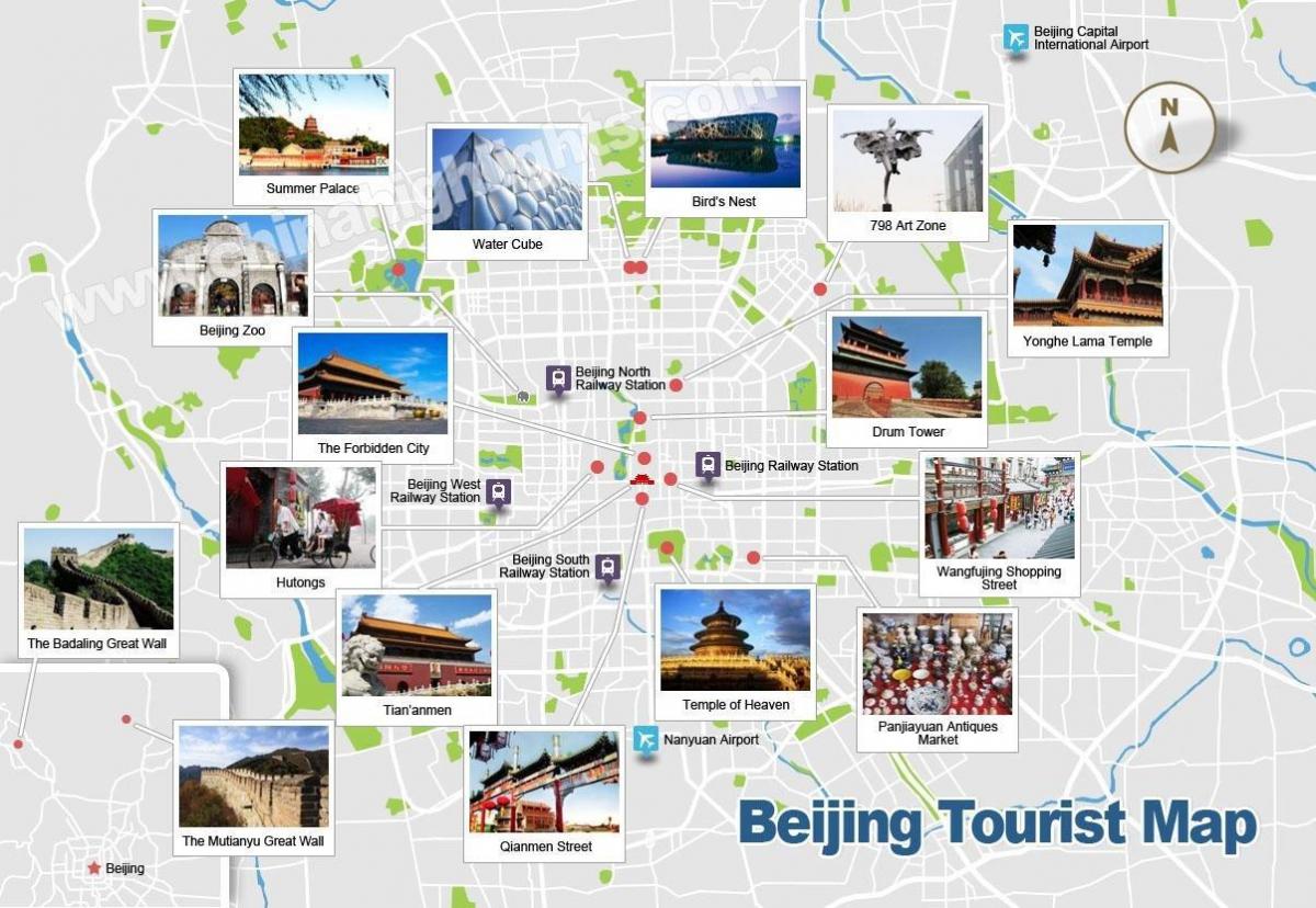 Pekingin nähtävyydet kartta