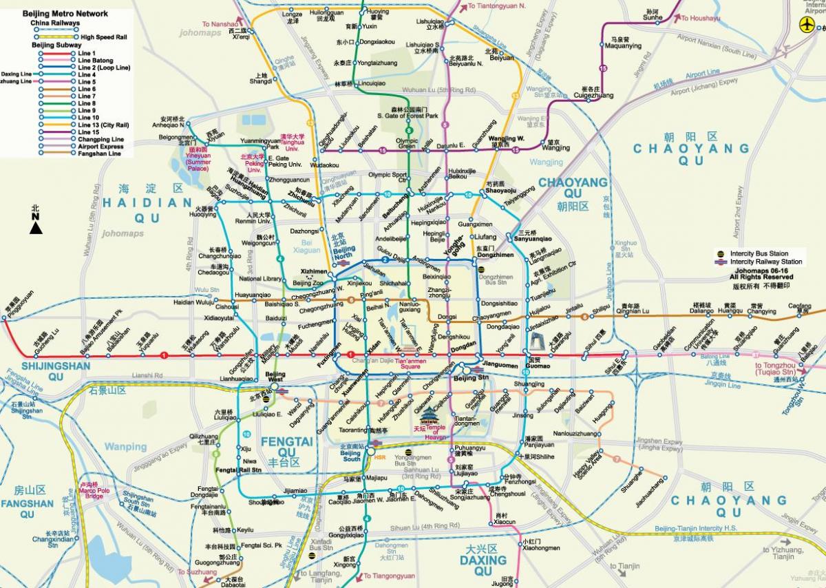 Pekingin mtr kartta
