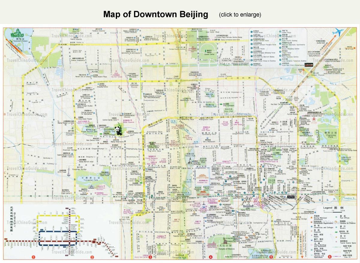 Pekingin nähtävyydet kartta